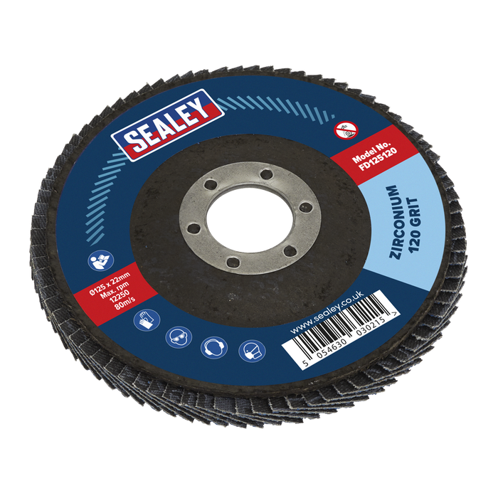 125mm Zirconium Flap Disc 120Grit 22mm Bore | FD125120