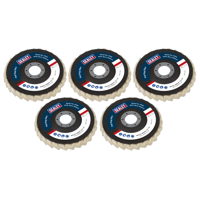 Felt Flap Disc Ø115mm Ø22mm Bore - Pack of 5 | FFD5