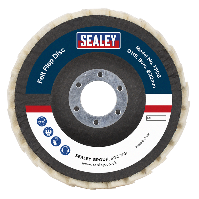 Felt Flap Disc Ø115mm Ø22mm Bore - Pack of 5 | FFD5