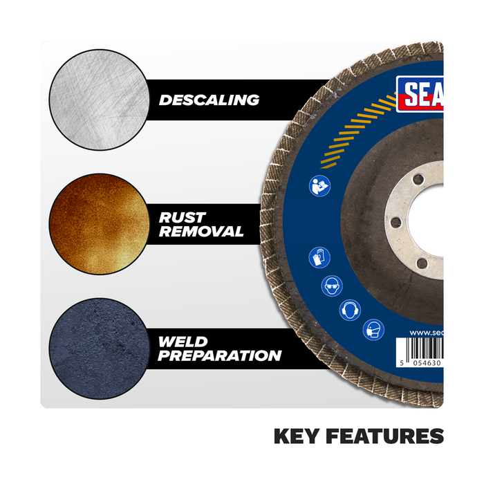 115mm Zirconium Flap Discs Assorted Grit 22mm Bore - Pack of 10 | FD115MIX