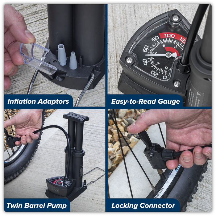 Mini Twin Barrel Bicycle Foot Pump | FP7