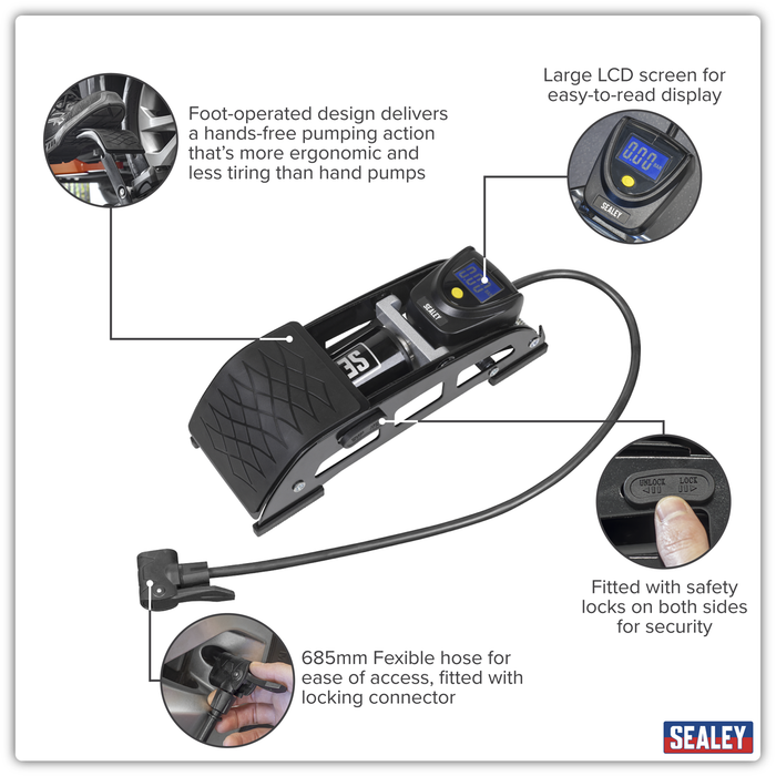 Single Barrel Digital Foot Pump | FP8D