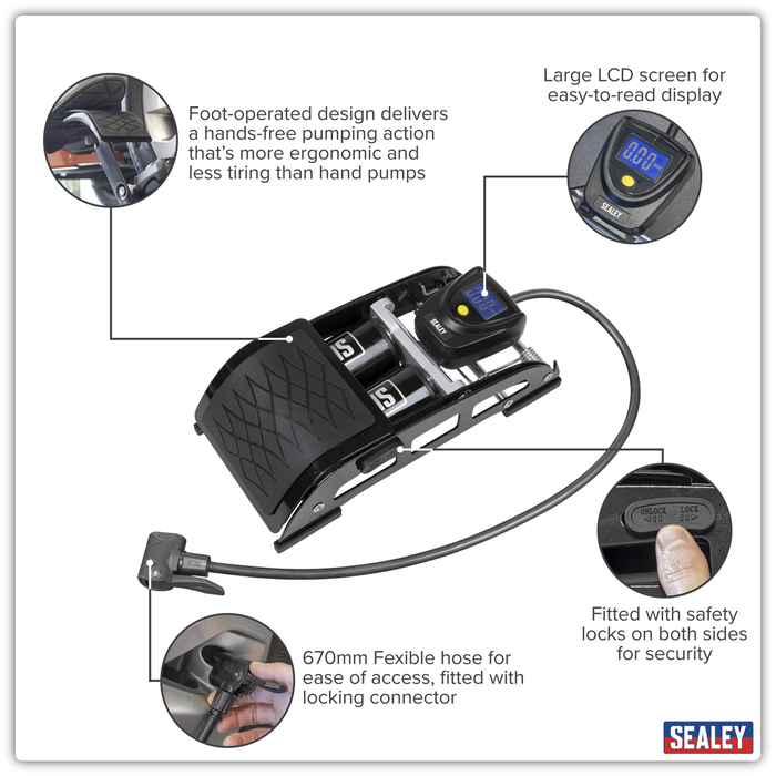 Twin Barrel Digital Foot Pump | FP9D