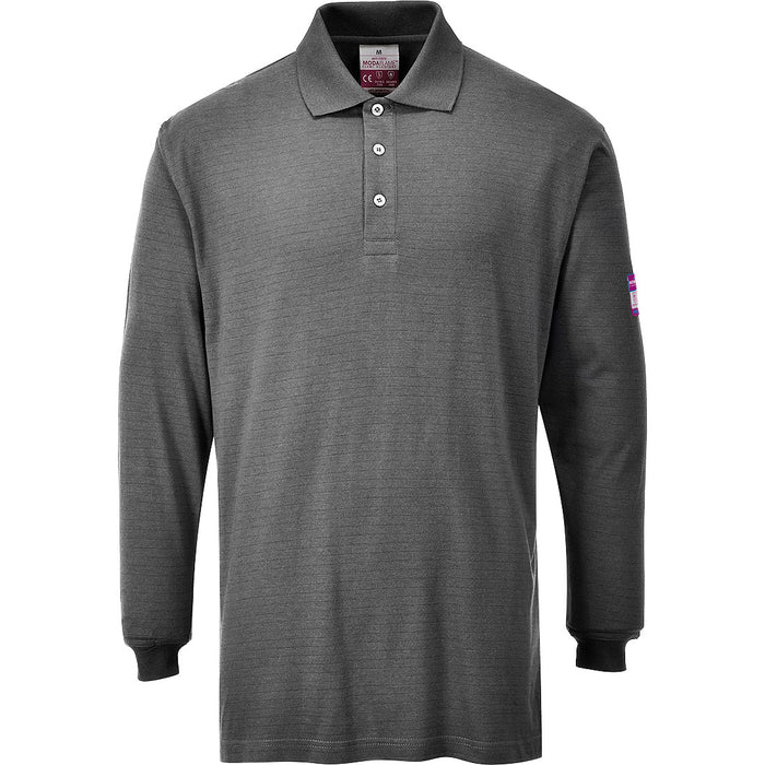 Portwest Flame Resistant Anti-Static Long Sleeve Polo Shirt | FR10
