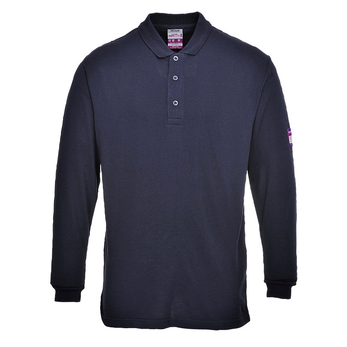 Flame Resistant Anti-Static Long Sleeve Polo Shirt | Portwest