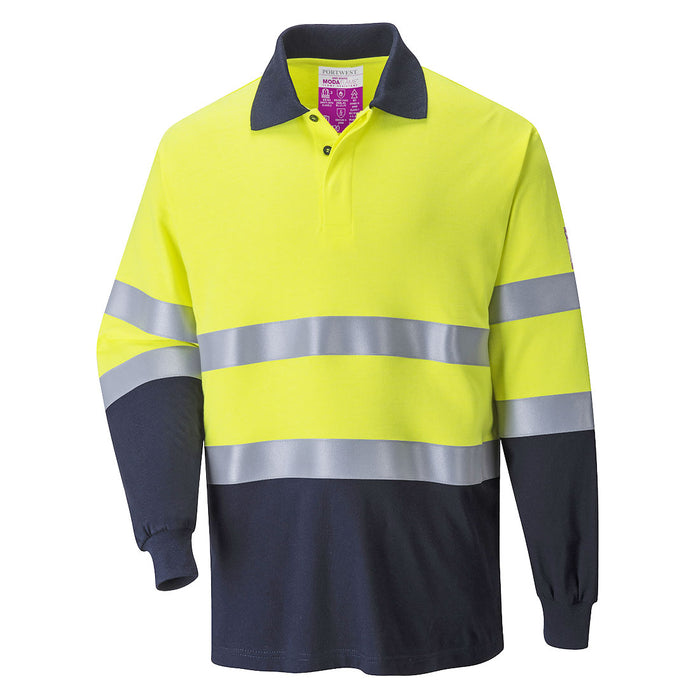 Portwest Modaflame Knit Hi-Vis Constrast FR Long Sleeve Polo Shirt | FR74