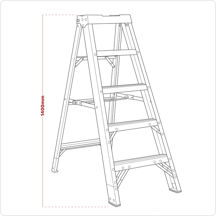 Fibreglass Step Ladder 4-Tread - EN 131 | FSL5