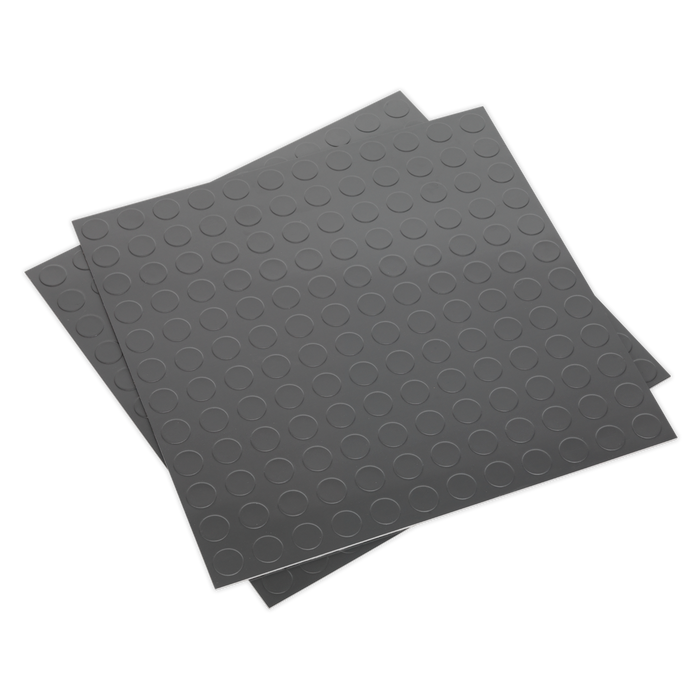 Vinyl Floor Tile with Peel & Stick Backing Silver Coin - Pack of 16 | FT2S