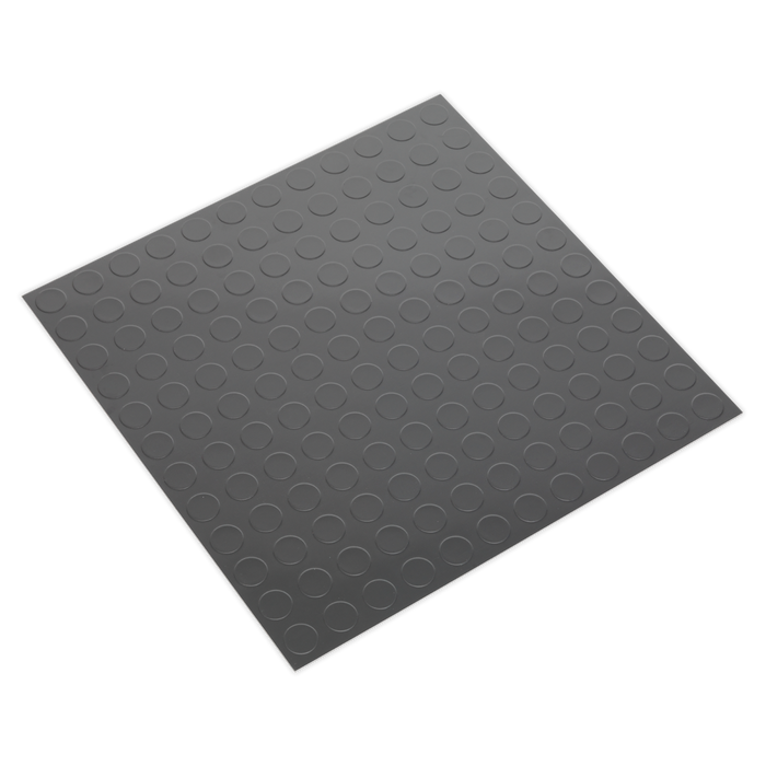 Vinyl Floor Tile with Peel & Stick Backing Silver Coin - Pack of 16 | FT2S