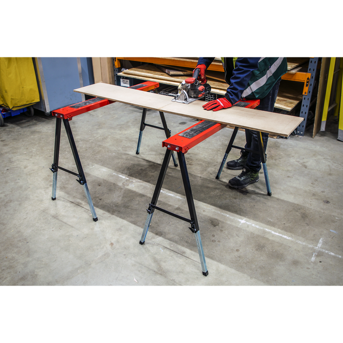 Fold Down Trestle with Adjustable Legs - Pair | FTAL12