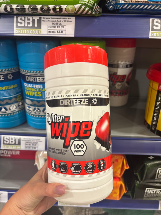 Dirteeze Fighter Multipurpose Trade Wipes Tub 100 of 20cm x 20cm | DFMTW100