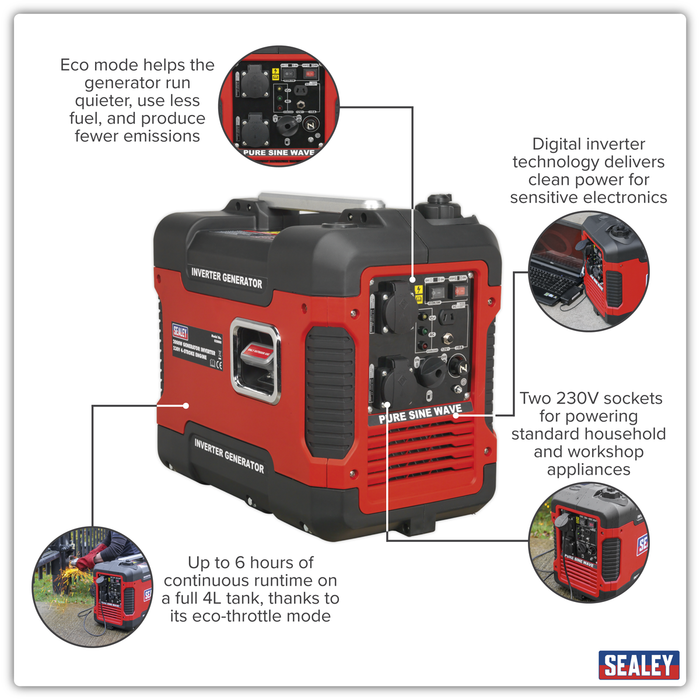 2000W Inverter Generator 4-Stroke Engine 230V | G2000I