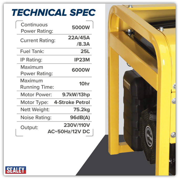 6000W Generator 13hp 4-Stroke Engine 110/230V | GG7500