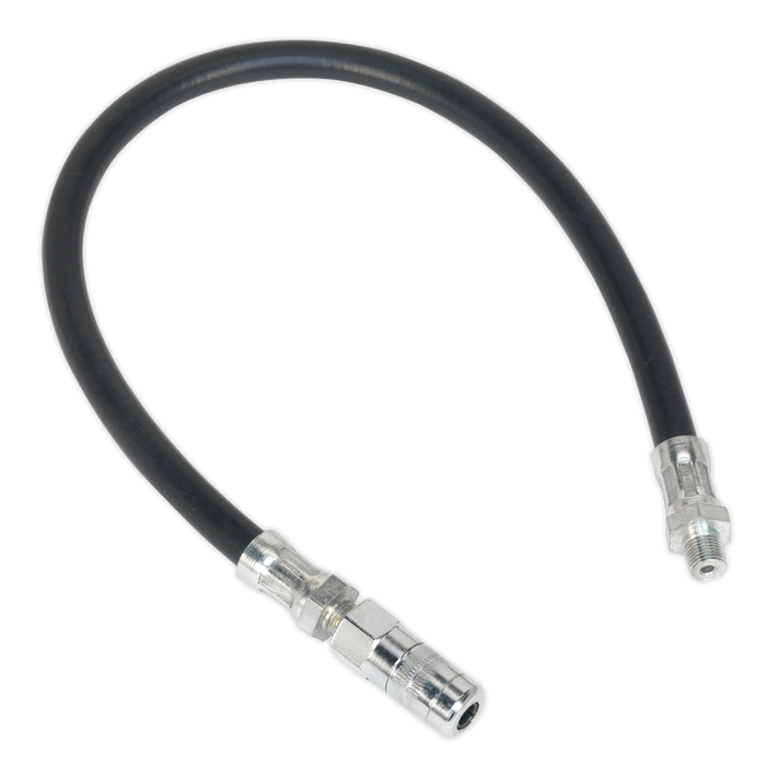 Flexible Rubber Grease Gun Delivery Hose with 4-Jaw Connector 450mm 1/8"BSP Gas | GGHE450
