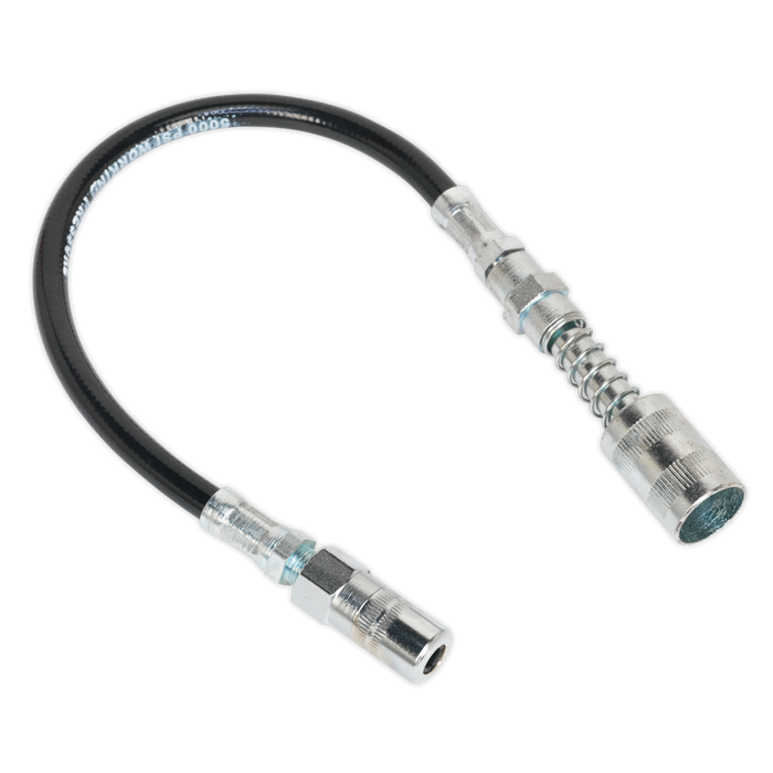 Flexible Rubber Grease Gun Delivery Hose with 4-Jaw Connector & Quick Release Coupling 300mm | GGSF300