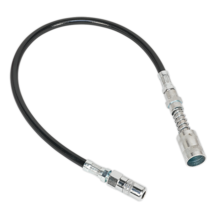 Flexible Rubber Grease Gun Delivery Hose with 4-Jaw Connector & Quick Release Coupling 450mm | GGSF450