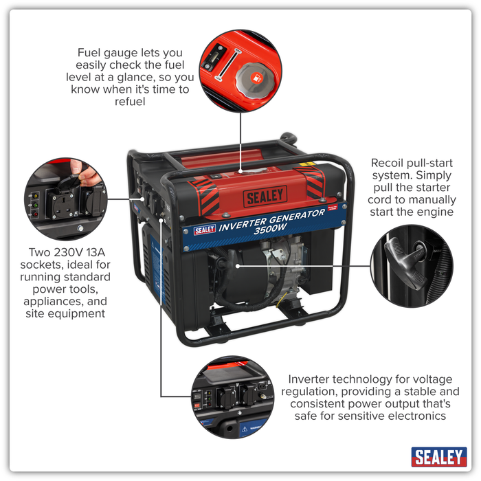 3500W Inverter Generator 4-Stroke Engine 230V | GI3500