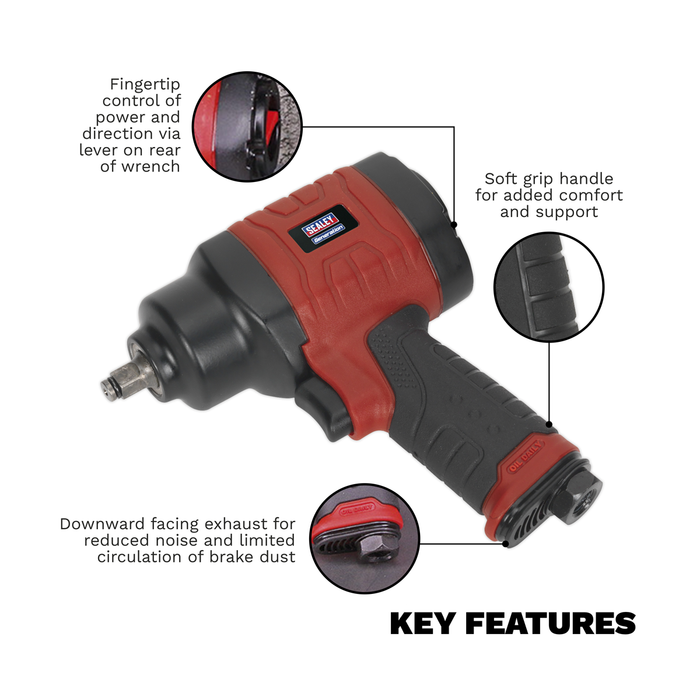 Generation Composite Twin Hammer Air Impact Wrench 3/8"Sq Drive | GSA6000