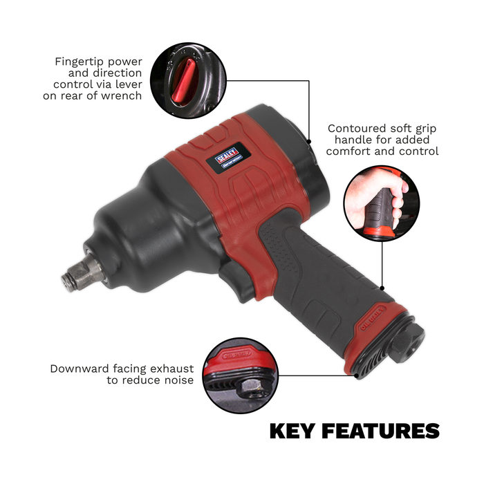 Generation Composite Twin Hammer Air Impact Wrench 1/2"Sq Drive | GSA6002