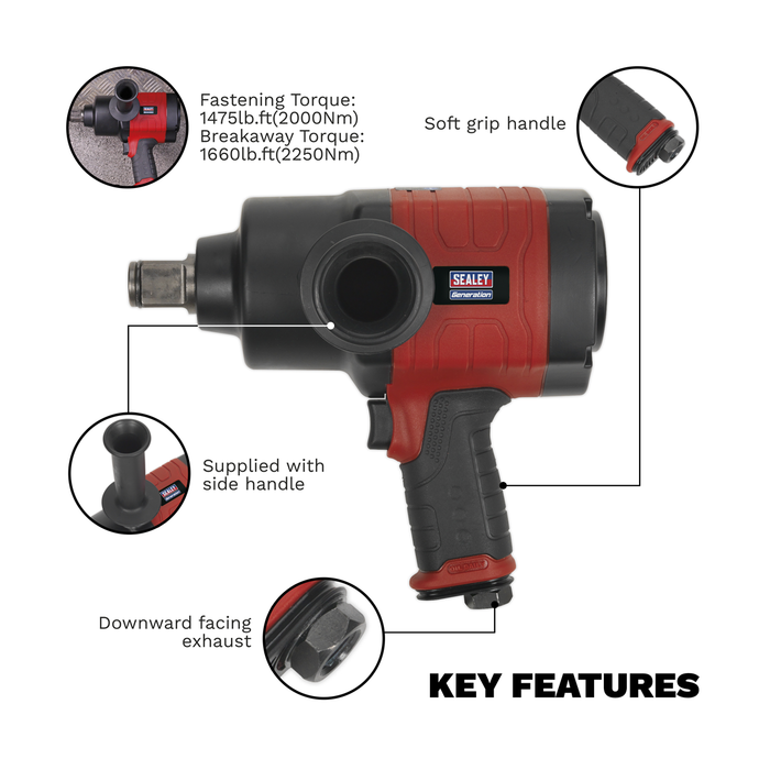 Generation Composite Twin Hammer Air Impact Wrench 1"Sq Drive | GSA6005