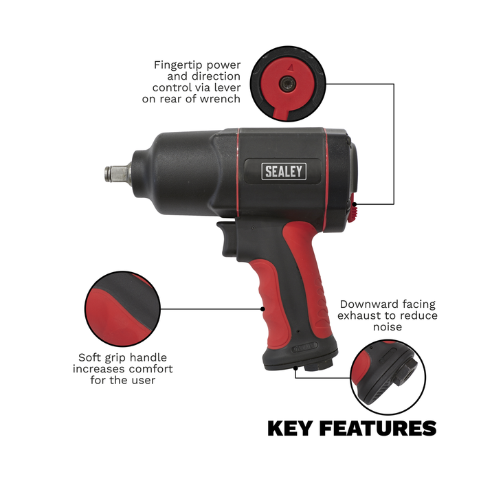 Generation Composite Twin Hammer Air Impact Wrench 1/2"Sq Drive | GSA6006