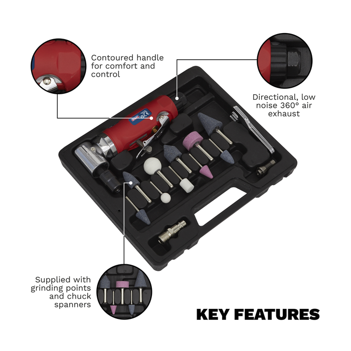 Generation 90° Angle Air Die Grinder Kit 15pc | GSA675