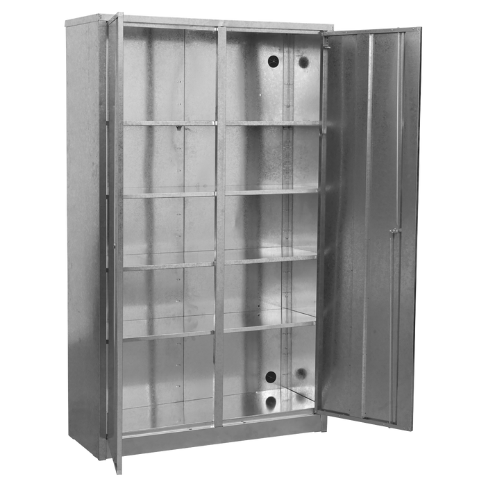 Extra-Wide Galvanized Steel Floor Cabinet with 4 Shelves | GSC110385