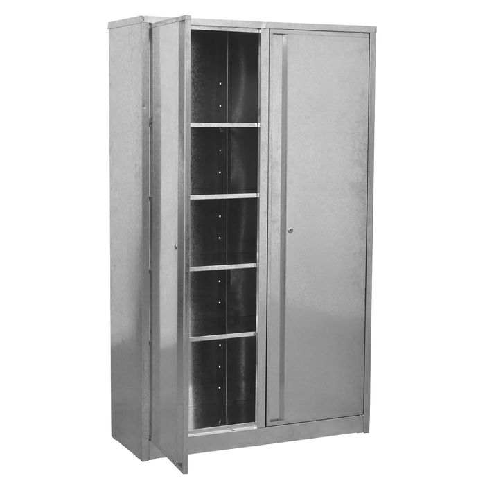 Extra-Wide Galvanized Steel Floor Cabinet with 4 Shelves | GSC110385