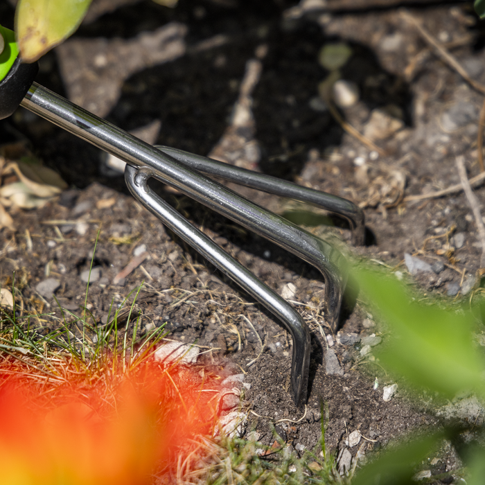 Hand Cultivator with Soft Grip Handle & Stainless Steel Tines | GTSG011