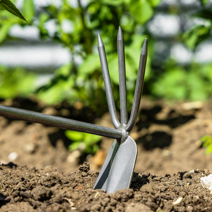 Premier  2-in-1 Hoe and Cultivator with Ash Handle & Stainless Steel Tines/Blade | GTWH002