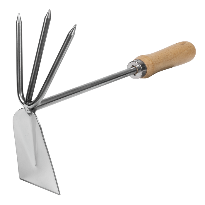 Premier  2-in-1 Hoe and Cultivator with Ash Handle & Stainless Steel Tines/Blade | GTWH002