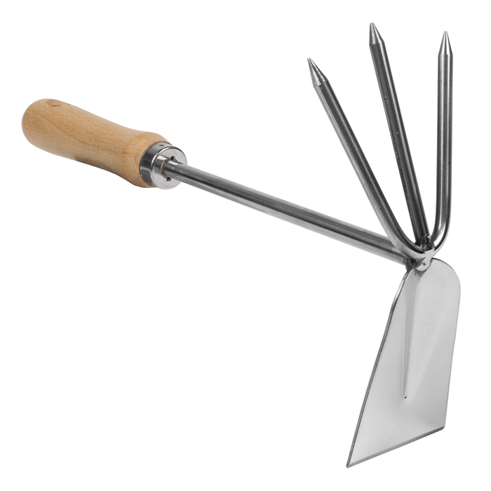 Premier  2-in-1 Hoe and Cultivator with Ash Handle & Stainless Steel Tines/Blade | GTWH002