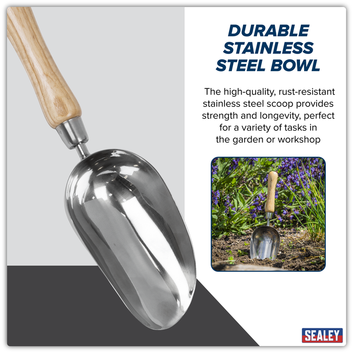 Premier Garden Scoop with Ash Handle & Stainless Steel Head | GTWH006