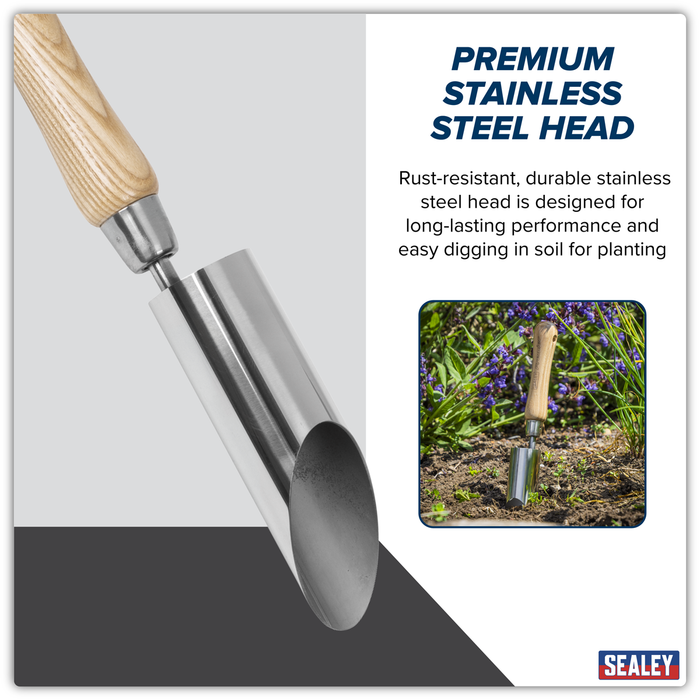 Premier Planter with Ash Handle & Stainless Steel Head | GTWH008