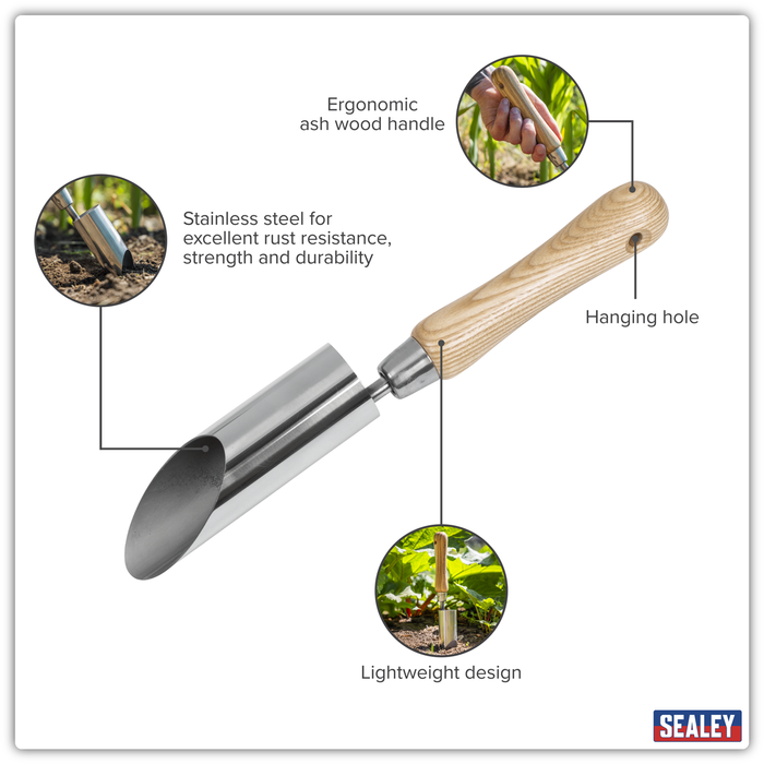 Premier Planter with Ash Handle & Stainless Steel Head | GTWH008