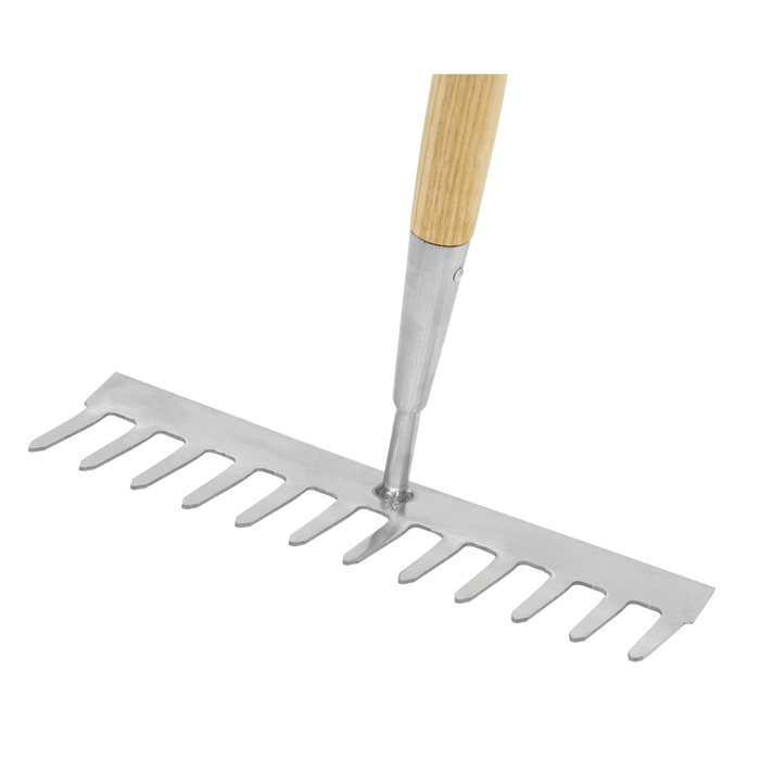 Premier Garden Rake with Long Ash Handle & Stainless Steel Tines | GTWH011