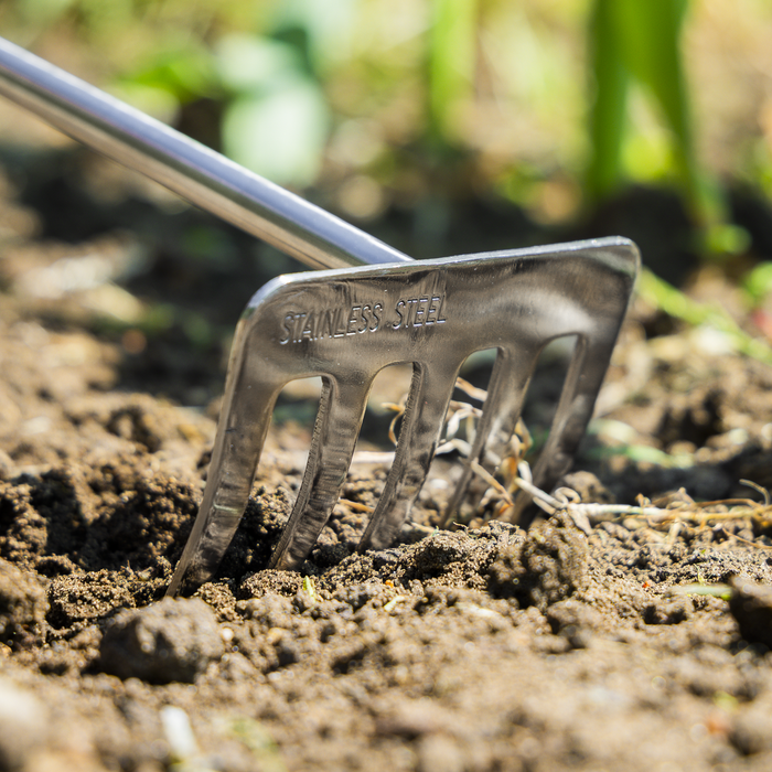 Premier Garden Hand Rake with Short Ash Handle & Stainless Steel Tines | GTWH020