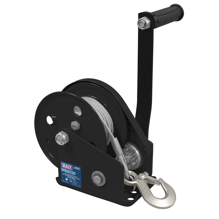 Geared Hand Winch with Brake & Cable 540kg Capacity | GWC1200B