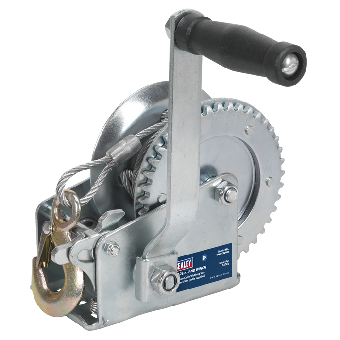 Geared Hand Winch with Cable 540kg Capacity | GWC1200M