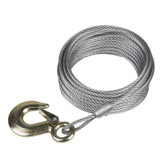 Winch Cable/Wire Rope with Forged Hook 5.1mm x 10m 1350kg Breaking Strength | GWEC20