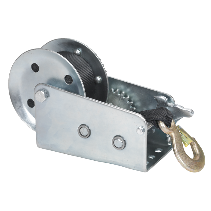 Geared Hand Winch with Webbing Strap 900kg Capacity | GWW2000M