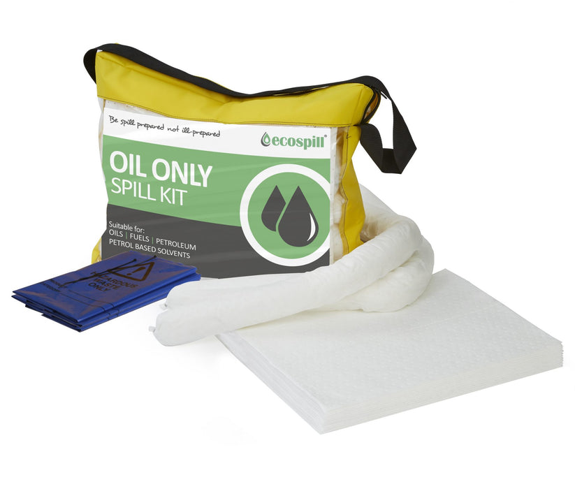 Ecospill 30L Oil Only Spill Response Kit, Clear Vinyl Holdall | H1280030
