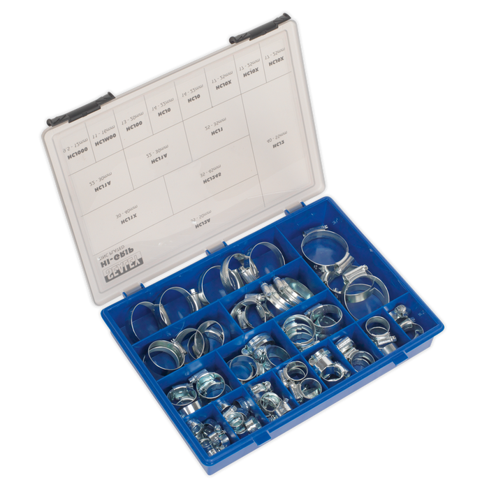HI-GRIP® Zinc Plated Hose Clip Assortment 9.5-55mm 81pc | HCJ85AC