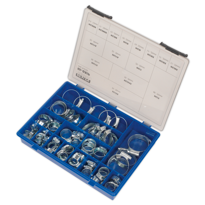 HI-GRIP® Zinc Plated Hose Clip Assortment 9.5-55mm 81pc | HCJ85AC