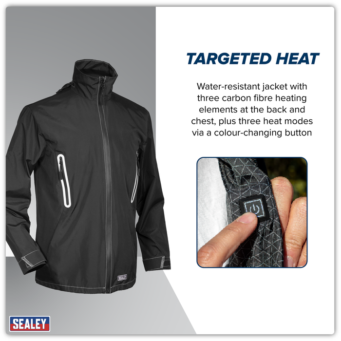 5V Heated Rain Jacket with Power Bank 20Ah - Medium | HJ06KIT
