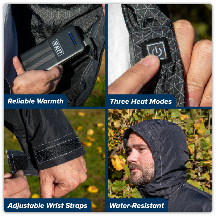 5V Heated Rain Jacket with Power Bank 20Ah - Medium | HJ06KIT