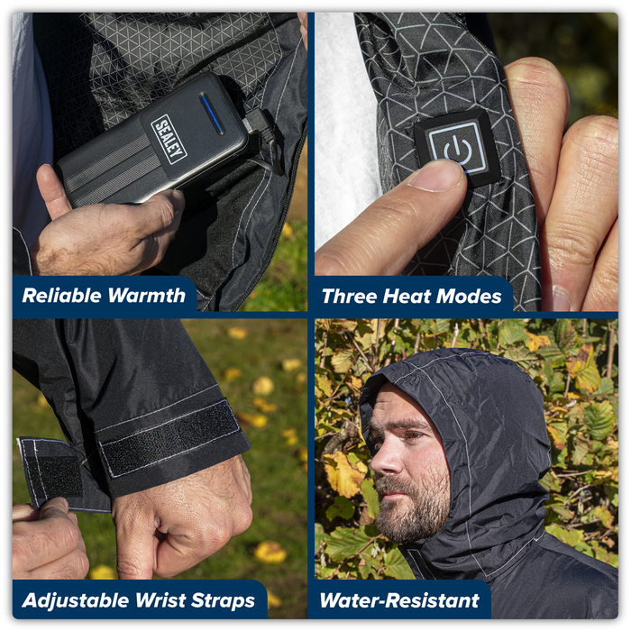 5V Heated Rain Jacket with Power Bank 20Ah - X-Large | HJ08KIT