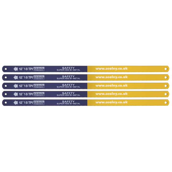 HSS Bi-Metal Hacksaw Blade 18tpi 300mm - Pack of 5 | HSB0518