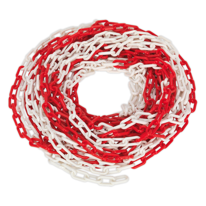 Plastic Chain 25m x 6mm - Red/White | HSC25M