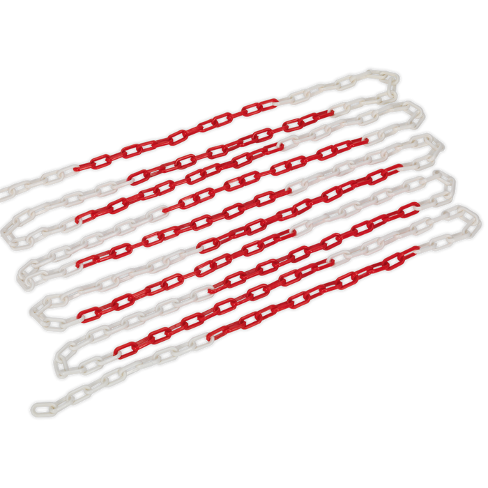 Plastic Chain 25m x 6mm - Red/White | HSC25M